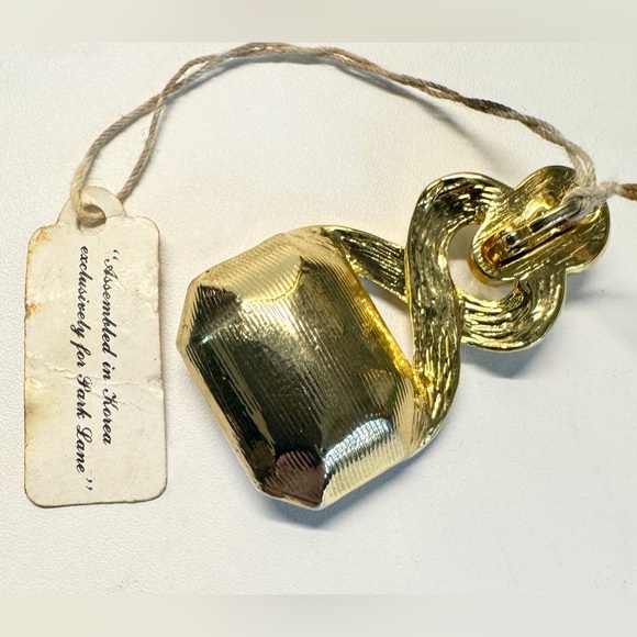 VTG ‘Jewels by Park Lane’ Rhinestone Crystal Gold-Tone Pendant Necklace - Picture 9 of 16